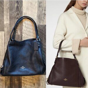 Coach Edie 31 Shoulder Bag Black Leather